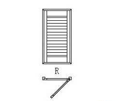 Single panel right hinge